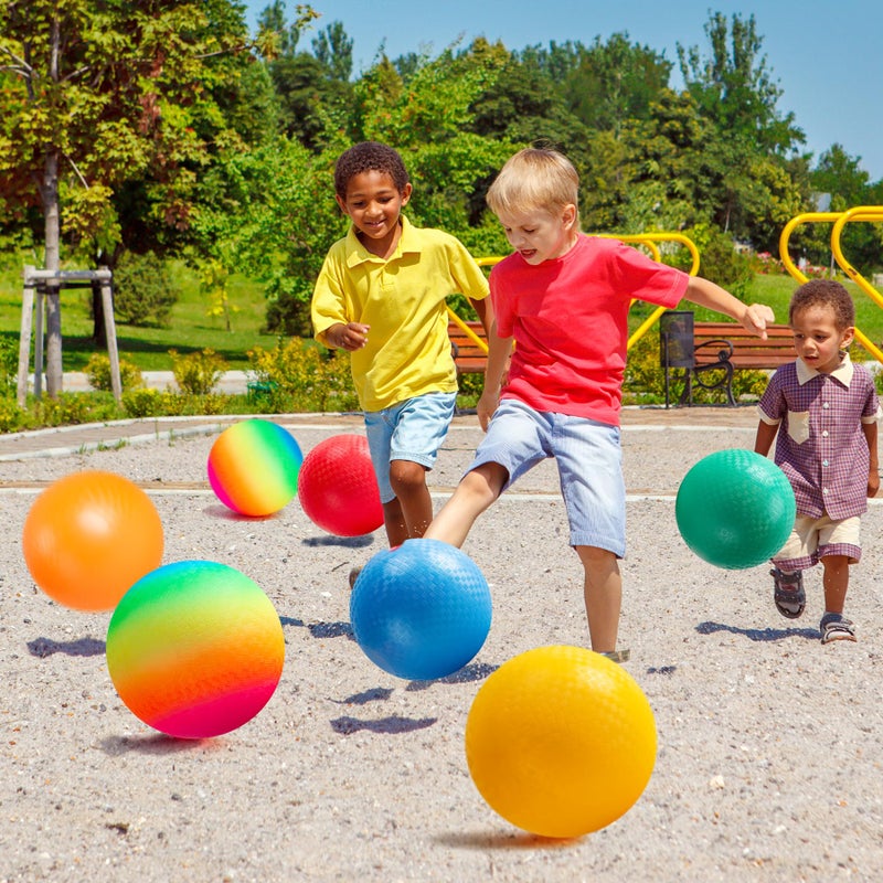 EVERICH TOY EVERICH Playground Balls Kickball, 6 or 12 Pack 8.5" Dodgeballs Bouncy Kick Balls for Kids Adults Outdoor Indoor, 4 Square Ball School Yard Games for Boys Girls 3-5 5-8 8-12 with Pump - Image 5